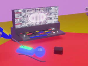 Cyber brain villain Low-poly 3D Model
