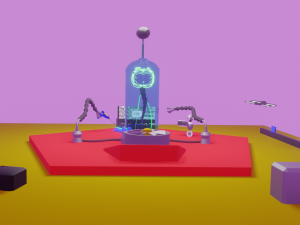Cyber brain villain Low-poly 3Dモデル