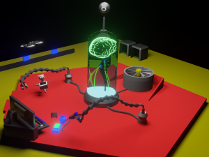 Cyber brain villain Low-poly 3Dモデル