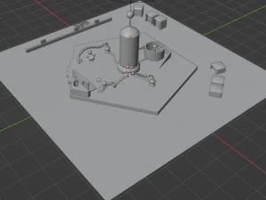 Cyber brain villain Low-poly 3D Model