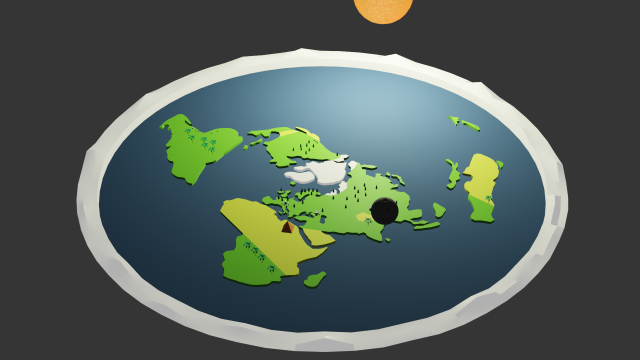 Flat earth low-poly 3D Low-poly 3D Model .c4d .max .obj .3ds .fbx .stl .blend 