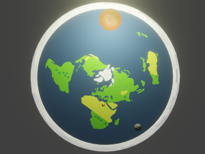 Flat earth low-poly 3D Low-poly 3D Model
