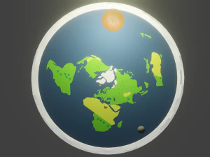 Flat earth low-poly 3D Low-poly 3D Model