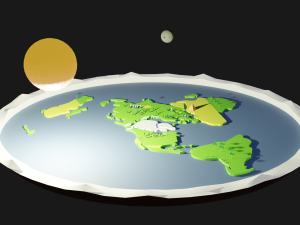 Flat earth low-poly 3D Low-poly 3D Model