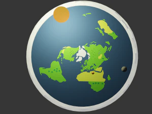 Flat earth low-poly 3D Low-poly 3D Model