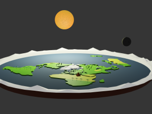 Flat earth low-poly 3D Low-poly 3D Model