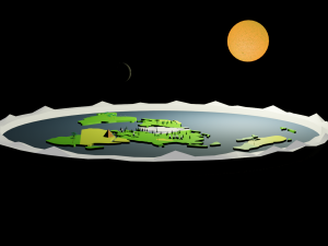 Flat earth low-poly 3D Low-poly 3D Model