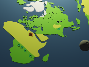 Flat earth low-poly 3D Low-poly 3D Model