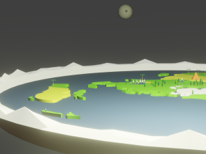 Flat earth low-poly 3D Low-poly 3D Model