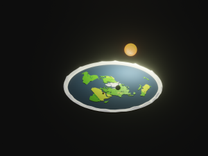 Flat earth low-poly 3D Low-poly 3D Model