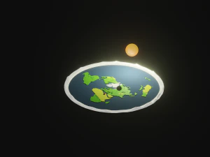 Flat earth low-poly 3D Low-poly 3D Model