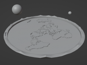 Flat earth low-poly 3D Low-poly 3D Model