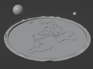 Flat earth low-poly 3D Low-poly 3D Model