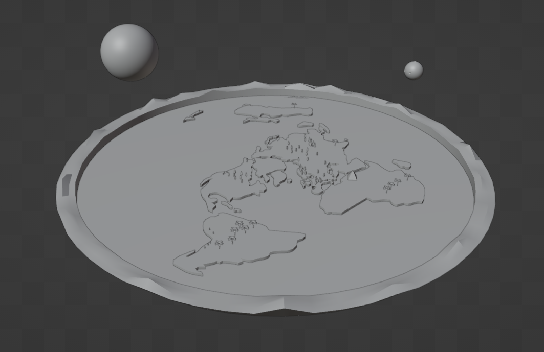 Flat earth low poly 3D Low poly 3D Model in Planets 3DExport