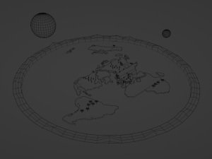 Flat earth low-poly 3D Low-poly 3D Model
