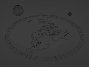 Flat earth low-poly 3D Low-poly 3D Model