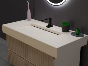 Designer bathroom sink low-poly with collection 3D Model