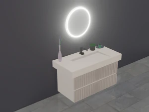 Designer bathroom sink low-poly with collection 3D Model