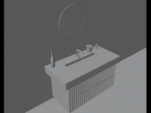 Designer bathroom sink low-poly with collection 3D 模型