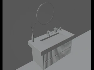 Designer bathroom sink low-poly with collection 3D Model