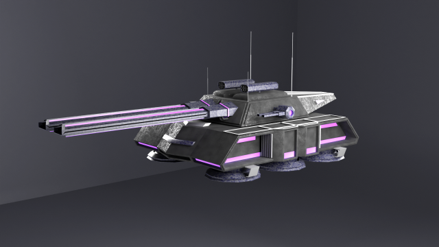 Flying tank of the future Low-poly 3D-Modell .c4d .max .obj .3ds .fbx .stl .blend 