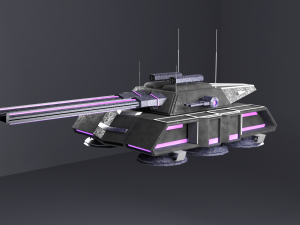 Flying tank of the future Low-poly 3D Model