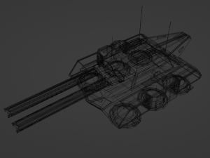Flying tank of the future Low-poly 3D-Modell