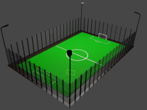 Mini football field with artificial grass 3Dモデル