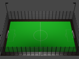 Mini football field with artificial grass 3D Model