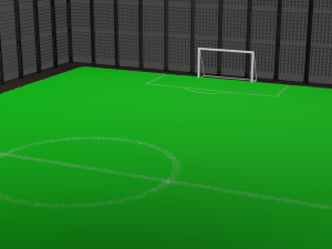 Mini football field with artificial grass 3D Model