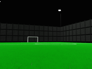 Mini football field with artificial grass 3D Model