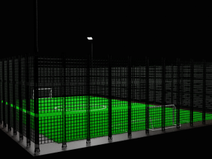 Mini football field with artificial grass 3D Model