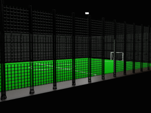 Mini football field with artificial grass 3D Model