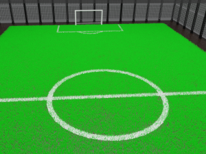 Mini football field with artificial grass 3D Model