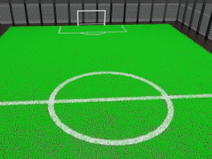 Mini football field with artificial grass 3D Model
