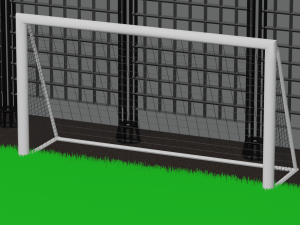 Mini football field with artificial grass 3D Model