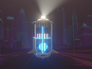 Flying sky bike cyberpunk low-poly 3D Model 3D
