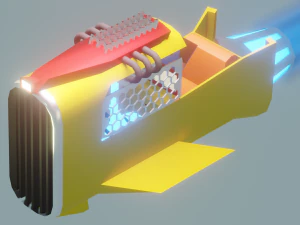 Flying sky bike cyberpunk low-poly 3D 3D Model