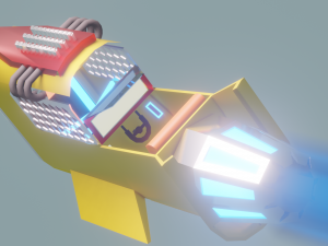 Flying sky bike cyberpunk low-poly 3D Model 3D