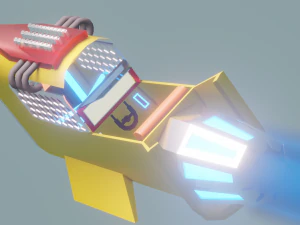 Flying sky bike cyberpunk low-poly 3D 3D Model