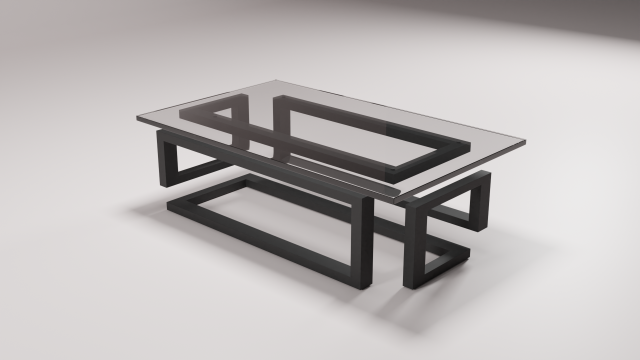 Loft glass metallic table Modelo 3D .c4d .max .obj .3ds .fbx .stl .blend 