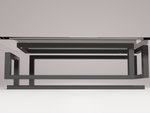 Loft glass metallic table Modelo 3D