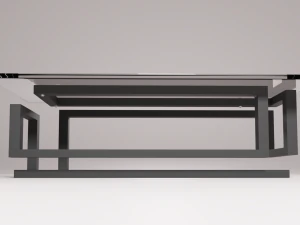 Loft glass metallic table 3D Model
