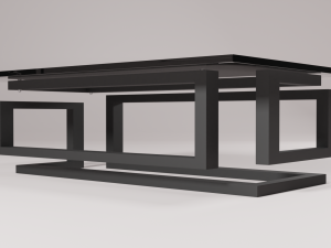 Loft glass metallic table Modelo 3D