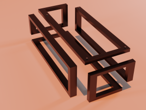 Loft glass metallic table Modelo 3D