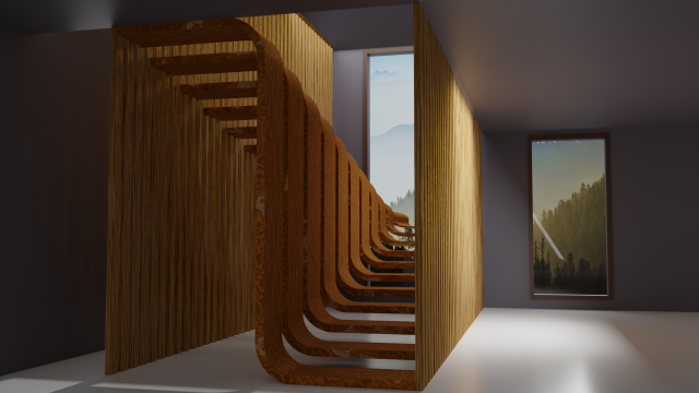 Beautiful Design Staircase Low-poly Modèle 3D .c4d .max .obj .3ds .fbx .stl .blend 