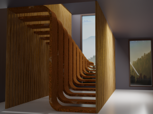 Beautiful Design Staircase Low-poly Modelo 3D