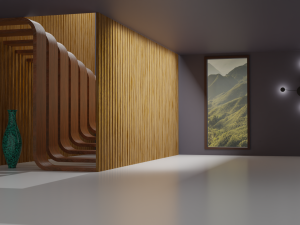Beautiful Design Staircase Low-poly Modèle 3D