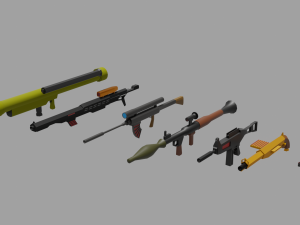 Weapons collection Low-poly  3D Model