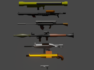 Weapons collection Low-poly 3D Model